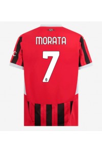 AC Milan Alvaro Morata #7 Fotballdrakt Hjemme Klær 2024-25 Korte ermer